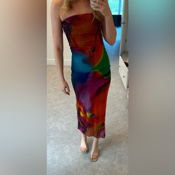 Zara multi color mesh dress - Picture 2 of 3